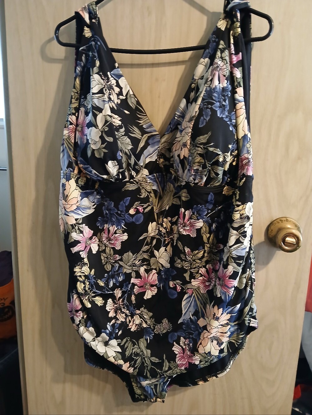 Time And Tru Women's 3X (24W-26W) Floral One Piece Swimsuit Bathing Suit